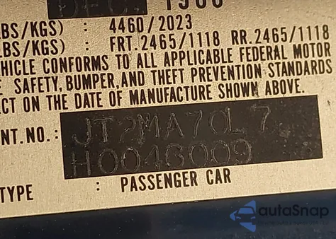 1987 Toyota Supra z USA, uszkodzony, nr VIN JT2MA70L7H0046009